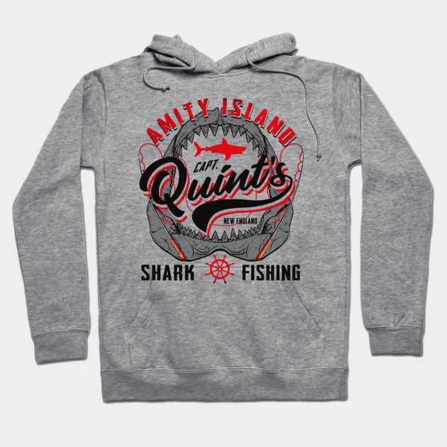 Quint's Shark Fishing Jaw Mouth Lts (Universal © UCS LLC) Hoodie by Alema Art